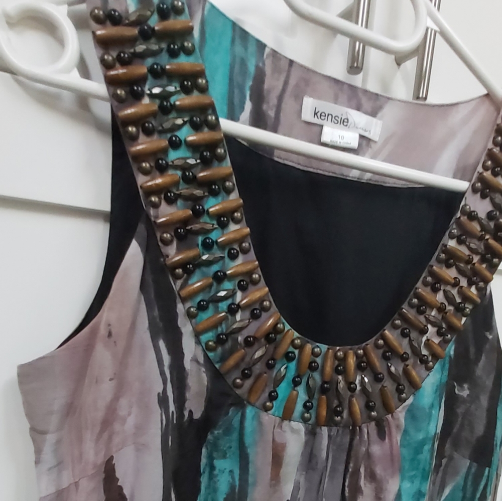 Kenzie beaded abstract dress